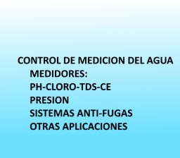 medidores de PH - TDS- Cloro Presión